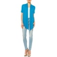 thumbnail image 4 of MOA Collection Women's Asymmetrical Hem Short Sleeves Cardigan, 4 of 6
