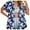 A-Blue, variant on Women Short Sleeve Shirts Holiday Tree Printed Lapel Open Front Ladies Tops