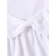 thumbnail image 5 of Newborn Baby Girls Outfit, Long Sleeve Crew Neck Bow A-line Romper Dress with Headband, 5 of 9