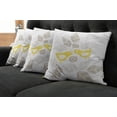 thumbnail image 2 of Ambesonne Abstract Throw Pillow Cover 4 Pack, Art Deco Birds Leaves, 24", Warm Taupe Yellow White, 2 of 6