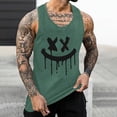 thumbnail image 3 of Camisetas de Tanque de los Hombres Tanque de los Hombres Incolor Gradiente de Impresión Cuello Redondo Correa Delgada Fuga Atrás Regular Casual Deportes Blusas de Tanque, 3 of 5