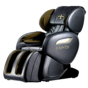 NFL New Orleans Saints Electric Full Body Shiatsu Massage Chair Foot Roller Zero Gravity w/Heat