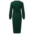 thumbnail image 6 of RATTOYY Boho And V ANeck Knit Belted Sweater Dress For Women Autumn Winter Trendy Unique Dresses, 6 of 6