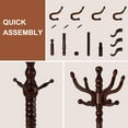 thumbnail image 5 of XXLYY 75" Wooden Coat Rack Freestanding - Adjustable Hall Tree Stand with 14 Hooks & stable Base, Heavy Duty Coat Hanger for Entryway, Bedroom, Living Room, office, 5 of 8