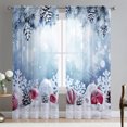 thumbnail image 1 of Goory Rideaux de Noël Luxe 2 Pcs Draperies Texturées en Lin Décoration Maison Rideau de Fenêtre Poche de Tringle Style Chambre-5 L:51 Pouces x H:63 Pouces, 1 of 6