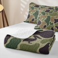 thumbnail image 4 of Manfei Vintage Camo Quilt Full,Cute Bear Full Bedspread Sets,Brown Green,3 Pieces, 4 of 7