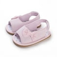 thumbnail image 2 of Otqutp Kids Birthday Shoes Summer Children Toddler Shoes Girls Sandals Flat Bottom Fish Mouth Open Toe Breathable Solid Color Cute Bow Back Trip with Hook Loop, 2 of 9