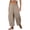 Khaki, variant on Women Palazzo Boho Pants Casual Loose Elastic Waist Harem Pant Summer Beach Travel Baggy Slacks