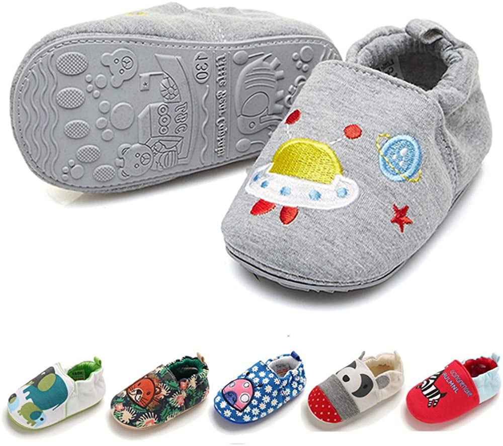 TIMATEGO Toddler Baby Boys Girls Shoes Non Skid Slipper Sneaker Moccasins Infant First Walker House Walking Crib Shoes 6-24 Months 