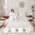 thumbnail image 3 of Manfei Rustic Grid Twin Comforter Sets,Modern Check Bedding Set,Cream White,Light Gray Reversible,2-Piece,1 Comforter and 1 Pillowcase,2-Piece,1 Comforter and 1 Pillowcase, 3 of 7
