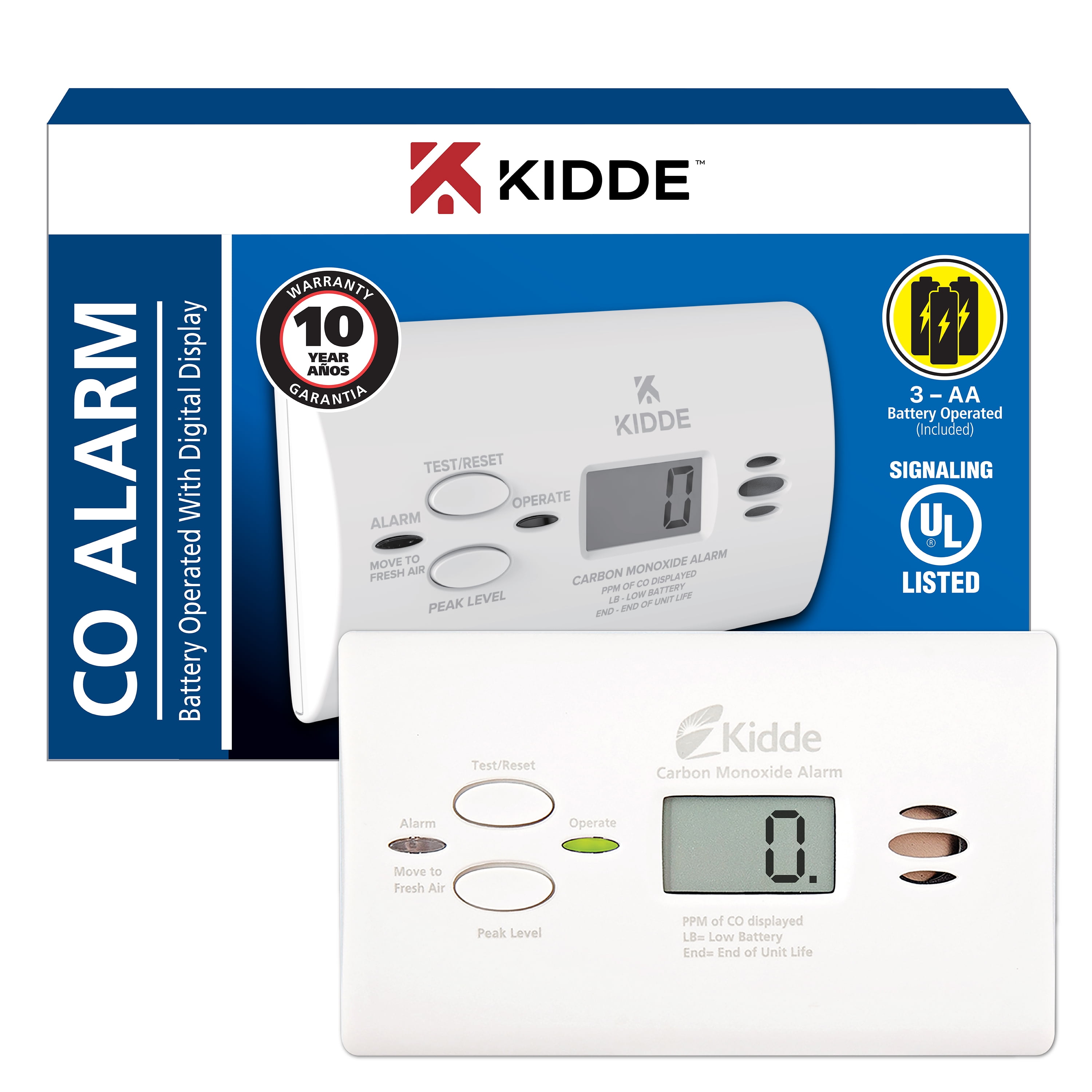 Kidde Battery Operated Carbon Monoxide Alarm with Digital Display KN-COPP-B-LPM