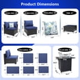 thumbnail image 2 of YHBINHUI 8 Piece Rattan Patio Furniture Set with Fire Pit Table Outdoor Furniture Manual Weaving Wicker Outdoor Sectional Set, 2 of 6