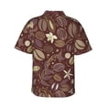 thumbnail image 4 of Xecao Coffee and Flowers print Hawaiian shirt - a stylish short-sleeve button-down for men, perfect for casual beach and tropical outings., 4 of 9