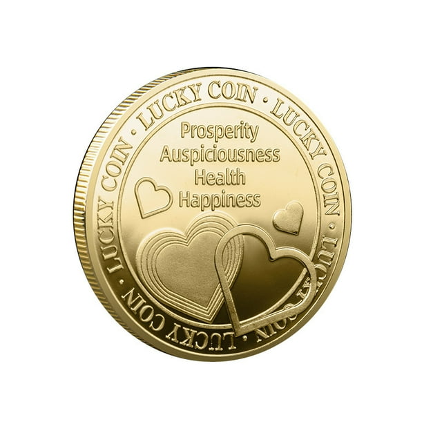 Moneda Lucky en forma de corazón con forma de trébol de cuatro hojas, 34 g, 4 x 0,3 cm