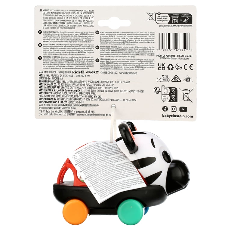 Baby Einstein Zen the Zebra™ Curious Car petite voiture avec hochet Baby Einstein Zen the Zebra™ Curious Car petite voiture avec hochet