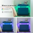 thumbnail image 5 of Cubehom Nightstand LED End Table Modern Bedside Table with 2 Drawers Wood Furniture for Adults Bedroom Living Room All Blue, 5 of 6