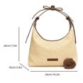 thumbnail image 2 of Bolso Hombro Tejido Con Forma Media Tipo Cartera para Playa Verano (marrón), 2 of 4