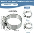 thumbnail image 2 of Uxcell 4Pcs 60-63mm T-Bolt Hose Clamp Intercooler Pipe Clip for 2.36"-2.48" Pipe, 2 of 6