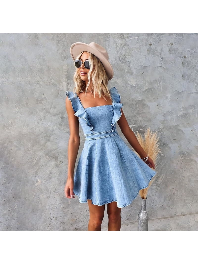 sachin and babi light blue dress Kristen Open Back Denim Dress  Covetique Clothing
