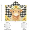 thumbnail image 4 of Cute Highland Cow Wearable Blanket Hoodies for Women Men Adults Highland Cow Lovers Soft Cozy Sunflower Highland Cows Hooded Blankets for Home Bedding Decor Birthday Gifts 60X80 Inch, 4 of 5