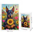 thumbnail image 2 of 1000 Piece Wooden Jigsaw Puzzle – Doberman with Sunflower – Relaxing Puzzle for Dog Lovers, Ideal Gift for Pet Enthusiasts and Home Décor, 2 of 8