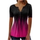 thumbnail image 2 of ICHUANYI Clearance Women Fashion Casual Print Round Neck Loose Short Sleeve T-shirt Top Blouse Pullover(Hot Pink, XL) ICHUANYI WER2023080817620, 2 of 5