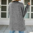 thumbnail image 5 of MRULIC cardigan for women Fashion Women Long Sleeve Casual Winter Cardigan Pocket Solid Color CoatWomen's Cardigan Grey + US:12, 5 of 7