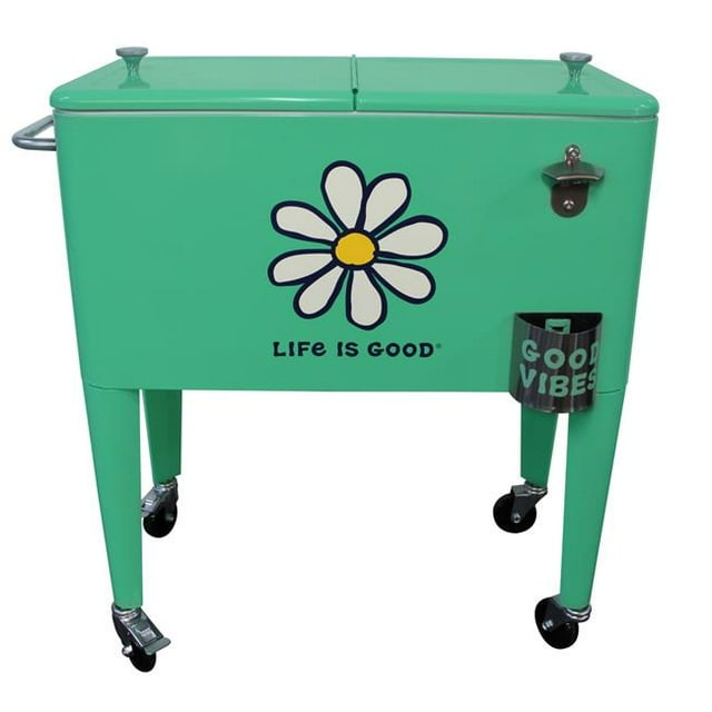 Leigh Country LG 97050 Leigh Country Life is Good 60qt. Rolling Cooler - Flower