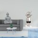 thumbnail image 2 of Escultura de explorador sabio: fusión de Buda mono iluminado y figura de moderna para espacios decorativos., 2 of 8