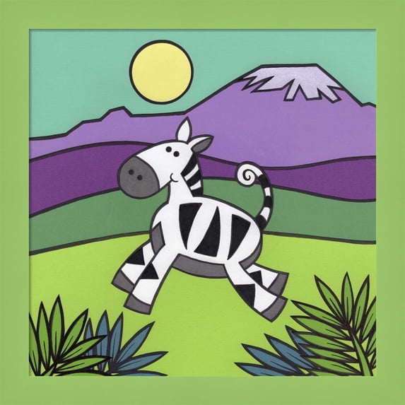 Great Art Now Zebra by Denny Driver, Framed Wall Art, 14W x 14H