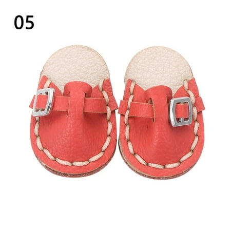 

For obitsu11GSCbody9OB11 for 1/11 OB11 Handmade Cute New Casual Cowhide Dolls Shoes Leather Shoes Doll Sandals 5