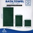 thumbnail image 5 of Dan River 8 Piece Towel Set Soft Quick Drying Cotton Bath Towel For Gym, Spa and Bathroom - Hunter green, 5 of 9