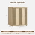 thumbnail image 2 of 24.4-Inch Tall Coastal Oak Fluted Nightstand with 2 Drawers, Wide Bedside End Table for Bedroom or Living Room, 2 of 9