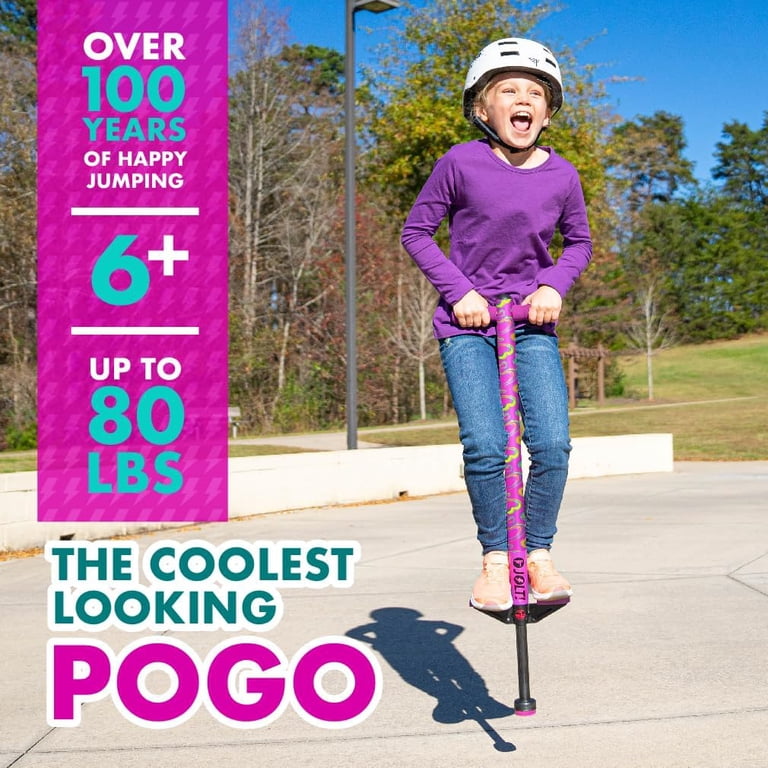 Flybar Jolt Pogo Stick for Kids, Pink Hearts, Ages 6+ photo 3
