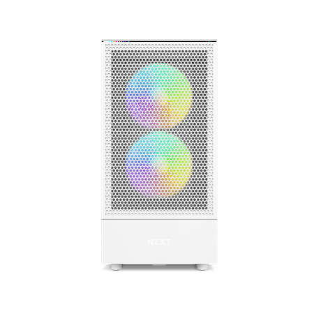 NZXT - H5 Flow RGB ATX Mid-Tower Case with RGB Fans - White