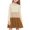 Khaki Brown, variant on Arshiner Girls Long Sleeve Dress Fall Cotton Crewneck Tiered Ruffle Swing Solid Casual Midi Dresses