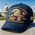 thumbnail image 3 of Eagle – United States 250th Anniversary Hat: Adjustable 250 Year American Anniversary Cap, USA Patriotic Caps, 3 of 11
