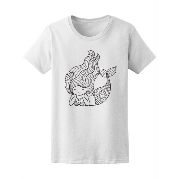 Flying Hair Relaxed Mermaid T-Shirt Women -Image by Shutterstock, Female Small