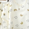 thumbnail image 3 of Ulanda Toddler Baby Girl Cotton Linen Button-up Pajamas Bear Print Long Sleeve Kid Sleepwear PJs Set (Khaki, 3-4 Years), 3 of 4