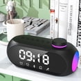thumbnail image 5 of Cateissary Mini receptor de radio FM portátil con sonido HiFi RGB y altavoz Bluetooth con reloj y despertador dual mejorado, compatible con manos Electrodomésticos negro, 5 of 5