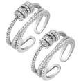 thumbnail image 1 of Anillos antiansiedad para mujeres y hombres, unisex, ajustables, apilables, giratorios, para aliviar la preocupación, 1 of 5