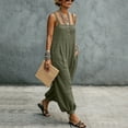 thumbnail image 3 of Pounoo One Piece Jumpsuits for Women Solid Relaxed Fit Sleeveless Romper Side Pocket Daily Resort Vacation Lounge Casual Outfits Gift, 3 of 8