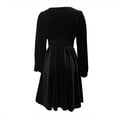 thumbnail image 6 of Meichang Women's Velvet Dress V Neck Wrap Long Sleeve A-Line Wedding Guest Dresses formal Evening Party Cocktail Gown Flowy Ball Mini Dresses, 6 of 9