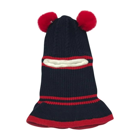 

DENGDENG Toddler Baby Child Children Kids Warm Knitted Beanie Hats Breathable Soft Pompom Beanie Hats for Boys and Girls Hats 1Y-5Y