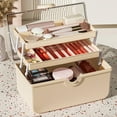 thumbnail image 2 of Miogawg Makeup Organizer, With Removable Tray, 3 Layers Portable Cosmetic Storage Box Easily Organize Your Cosmetics, Jewelry And Hair Accessories, 2 of 7