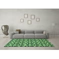 thumbnail image 3 of Ahgly Company Machine Washable Indoor Rectangle Abstract Turquoise Blue Modern Area Rugs, 2' x 5', 3 of 4