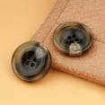 thumbnail image 2 of BUYISI 1 Pcs Resin Button Shirts, Hand-Sewn Four-Eye Button Jackets, Suits Brown, 2 of 5