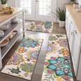 thumbnail image 2 of Pioneer Flower Floral Print Pattern Kitchen Rugs Sets Of 3,Kitchen Runner Rugs Non Skid Washable,Decorative Kitchen Floor Mats for Kitchen,Sink,Laundry,17"x30"+ 17"x47" + 17"x59", 2 of 6