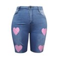 thumbnail image 4 of Pantalons Liquidation Jeans Tendance pour Femmes Trou Frangé Classique Multicolore Imprimé Papillon Bleu TTG, 4 of 7
