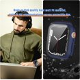 thumbnail image 4 of 2 Pack Apple Watch Case Screen Protector 41mm Cases for Apple Watch Series 7, Case with Hard PC Tempered Glass Cover Full Protective Bumper for iWatch(41, Black+Transparent), 4 of 5